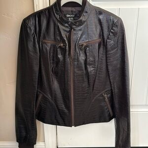 DKNY Leather Jacket Size 6
